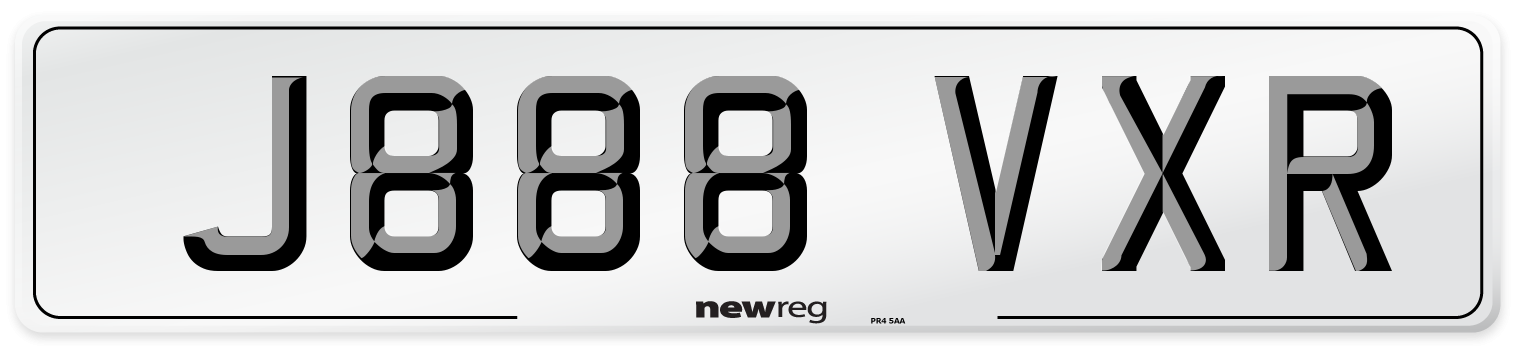 J888 VXR Number Plate from New Reg